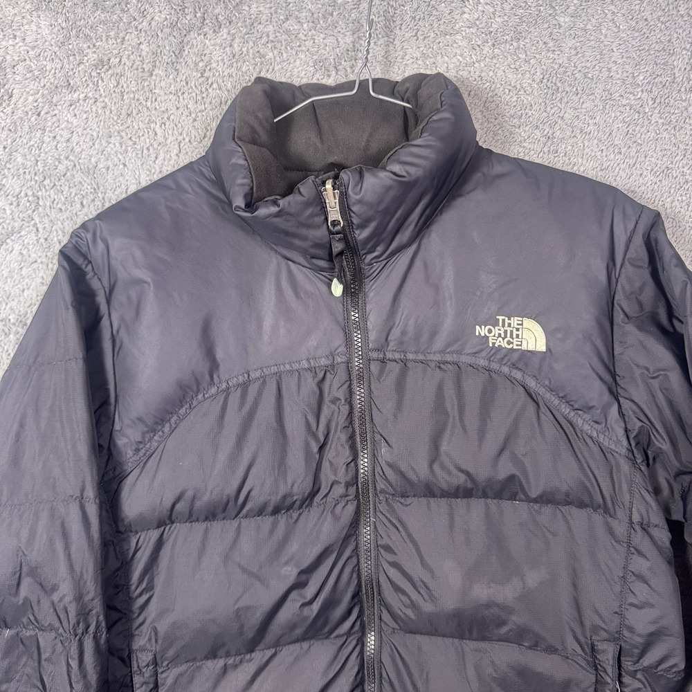 North Face Nuptse Jacket Womens M 700 Goose Down Black Puffer A254 Vintage Y2K - Picture 4 of 15